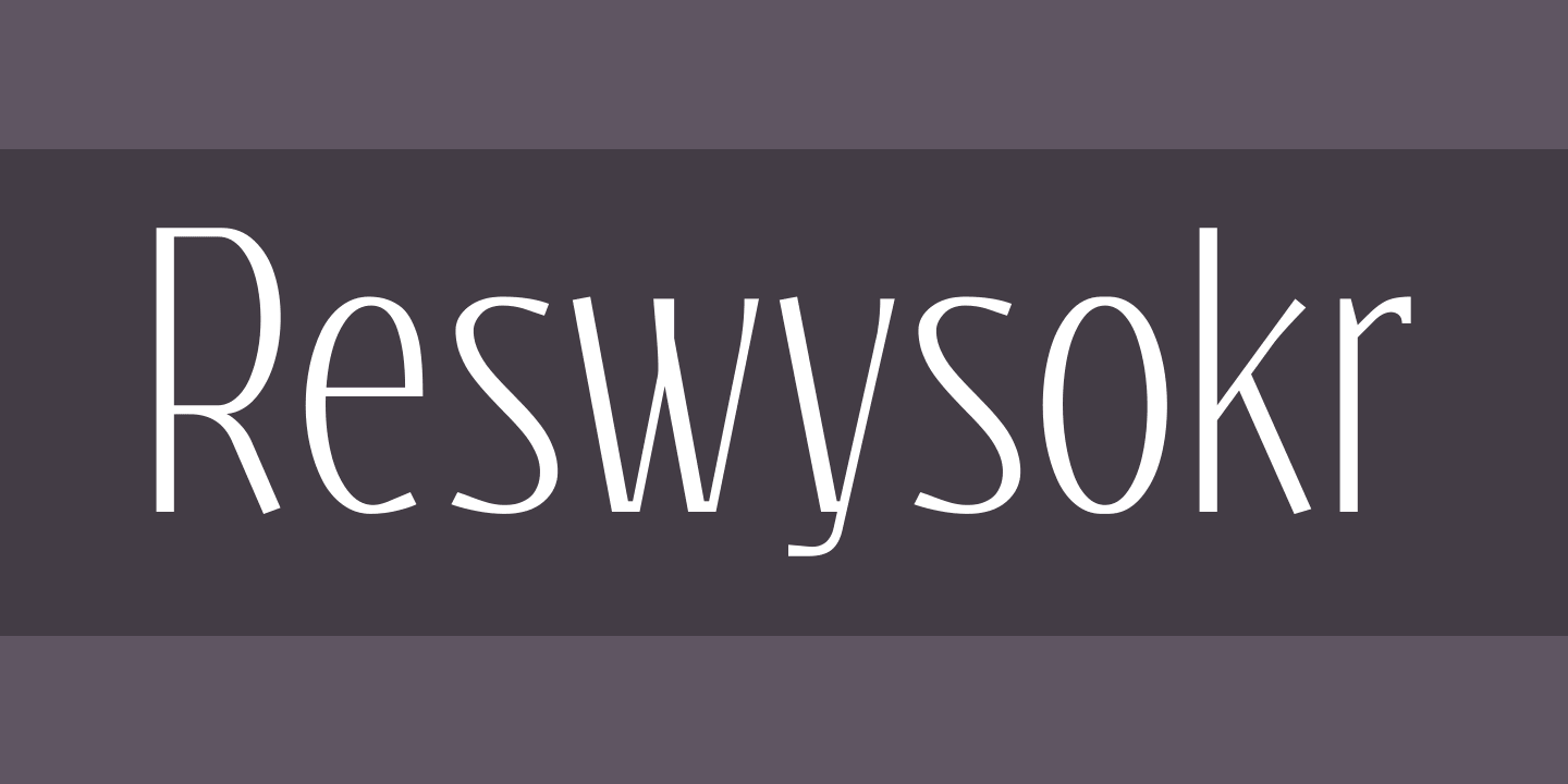 Reswysokr Regular Font preview